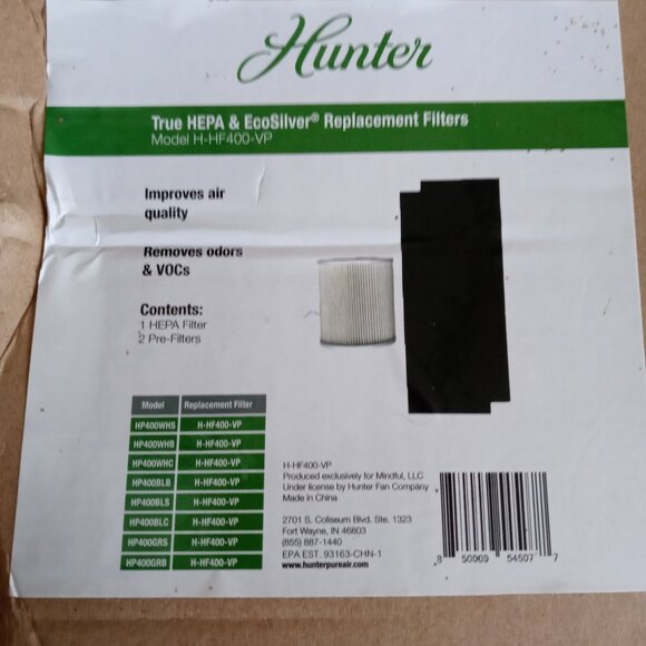 New Hunter HEPA + EcoSilver Replacement Filter MODEL H-HF400-VP * Sealed* - Picture 2 of 3